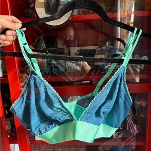 Stylish Blue and Green Women's Bralette